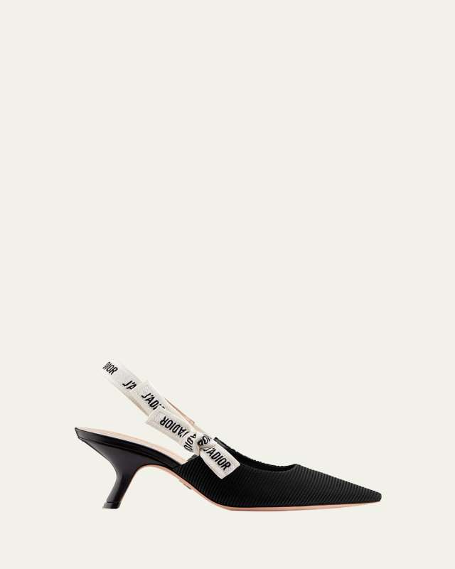 J'aDior Pointy Slingback Sandal, Black